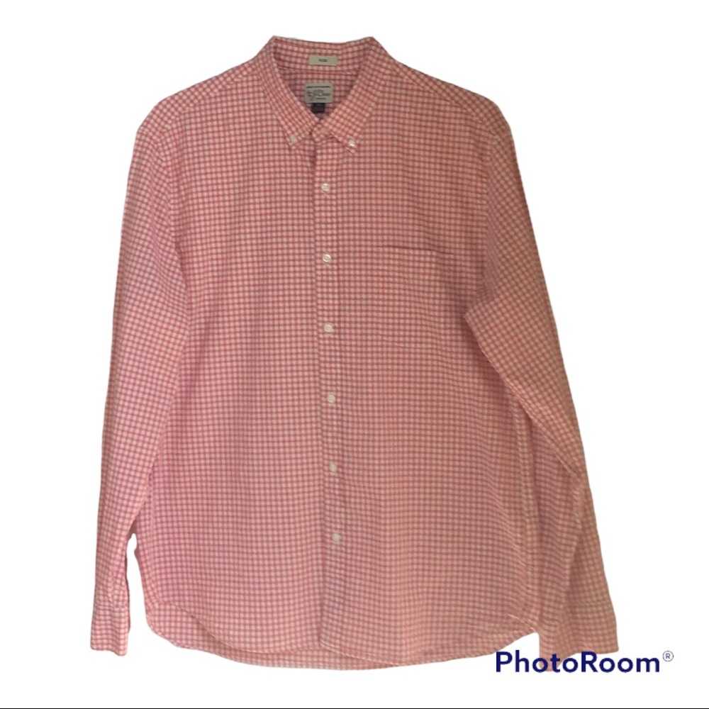 J. Crew Plaid Slim Long Sleeve Button Down  Shirt Size XL.
